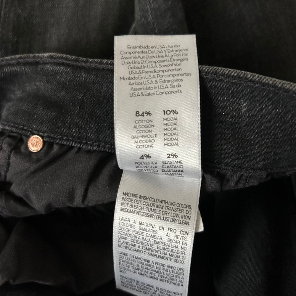 Mother The Weekender Fray Cotton Blend Black Night Shadow Flare Jeans Size 28 - Picture 9 of 9